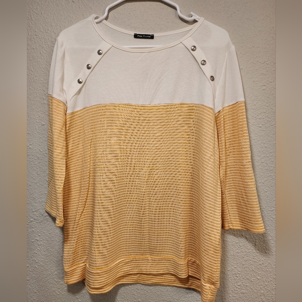 The Limited Women's Cream and Tan Top Size Medium